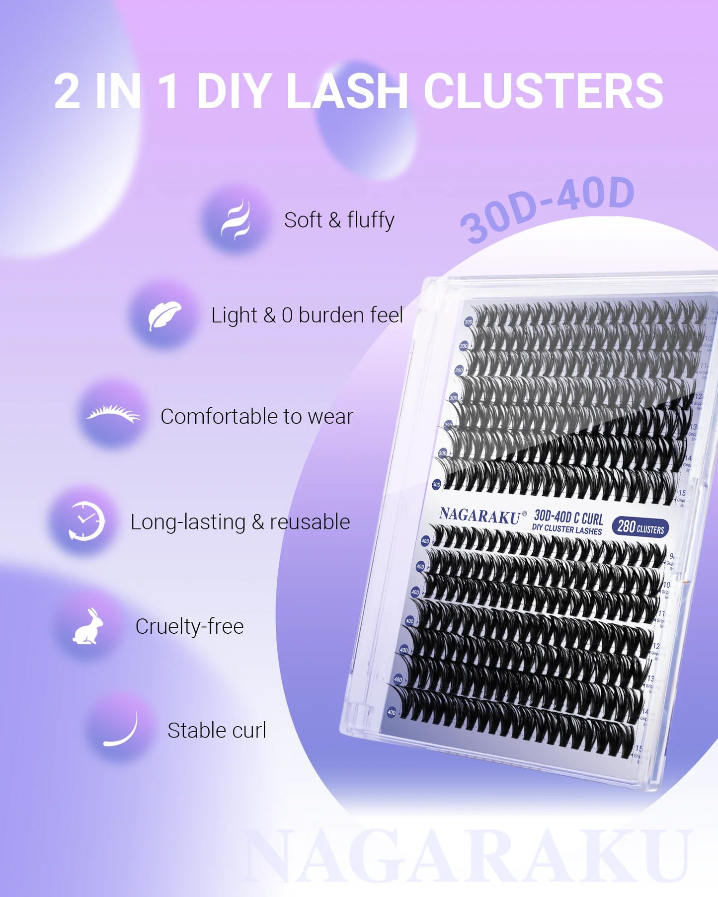 False Eyelashes Glue Needed DIY 280 Set Eyelash Extensions D Curl 9-15mm
