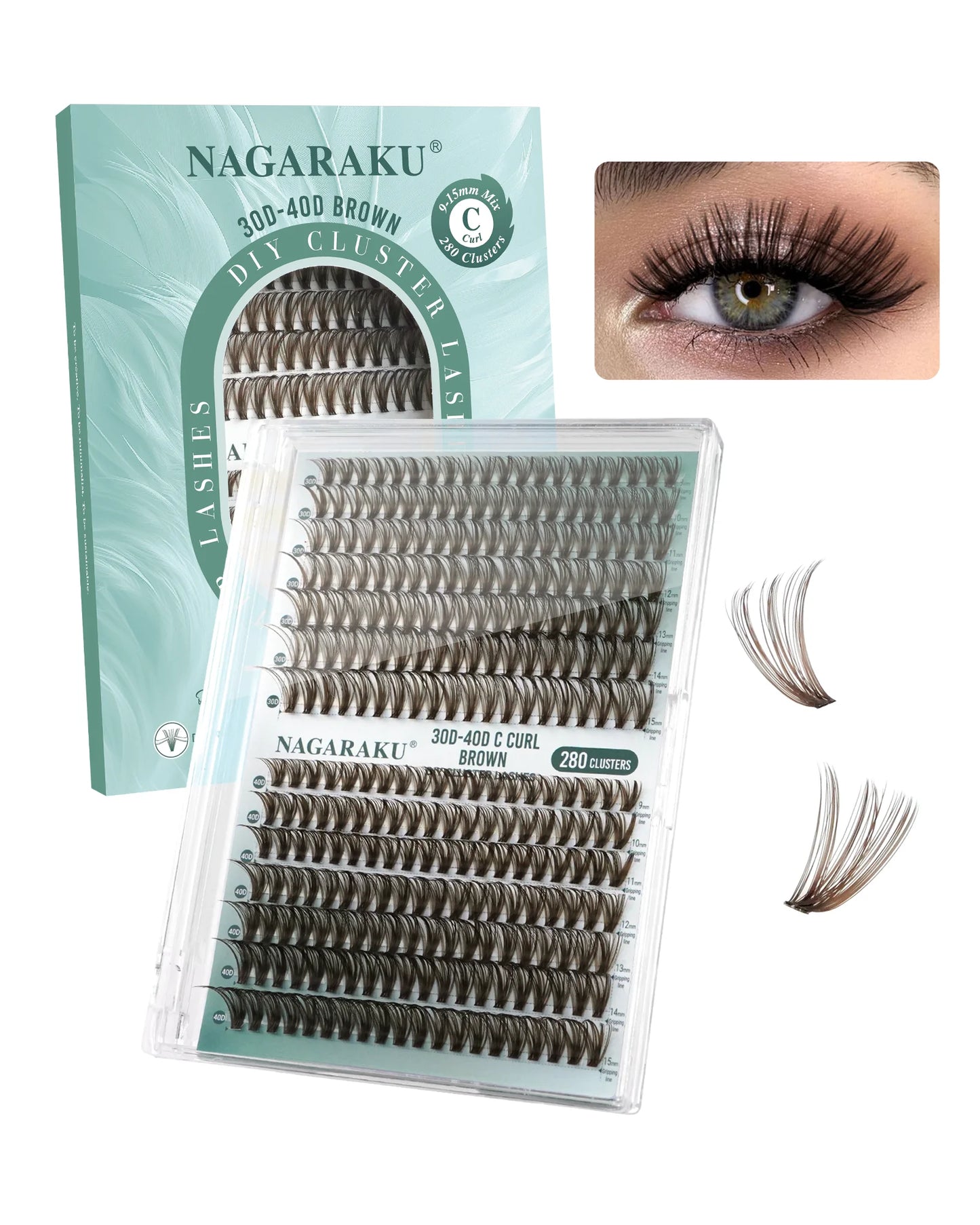 False Eyelashes Glue Needed DIY 280 Set Eyelash Extensions D Curl 9-15mm