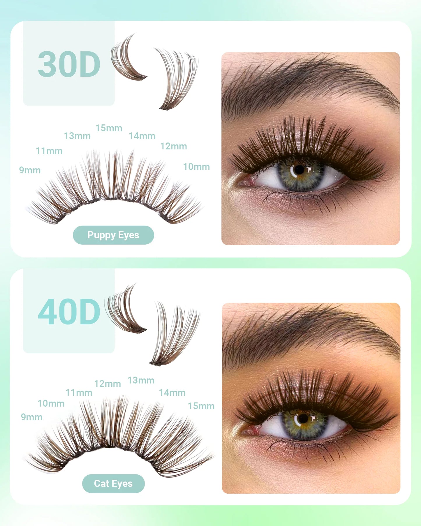 False Eyelashes Glue Needed DIY 280 Set Eyelash Extensions D Curl 9-15mm