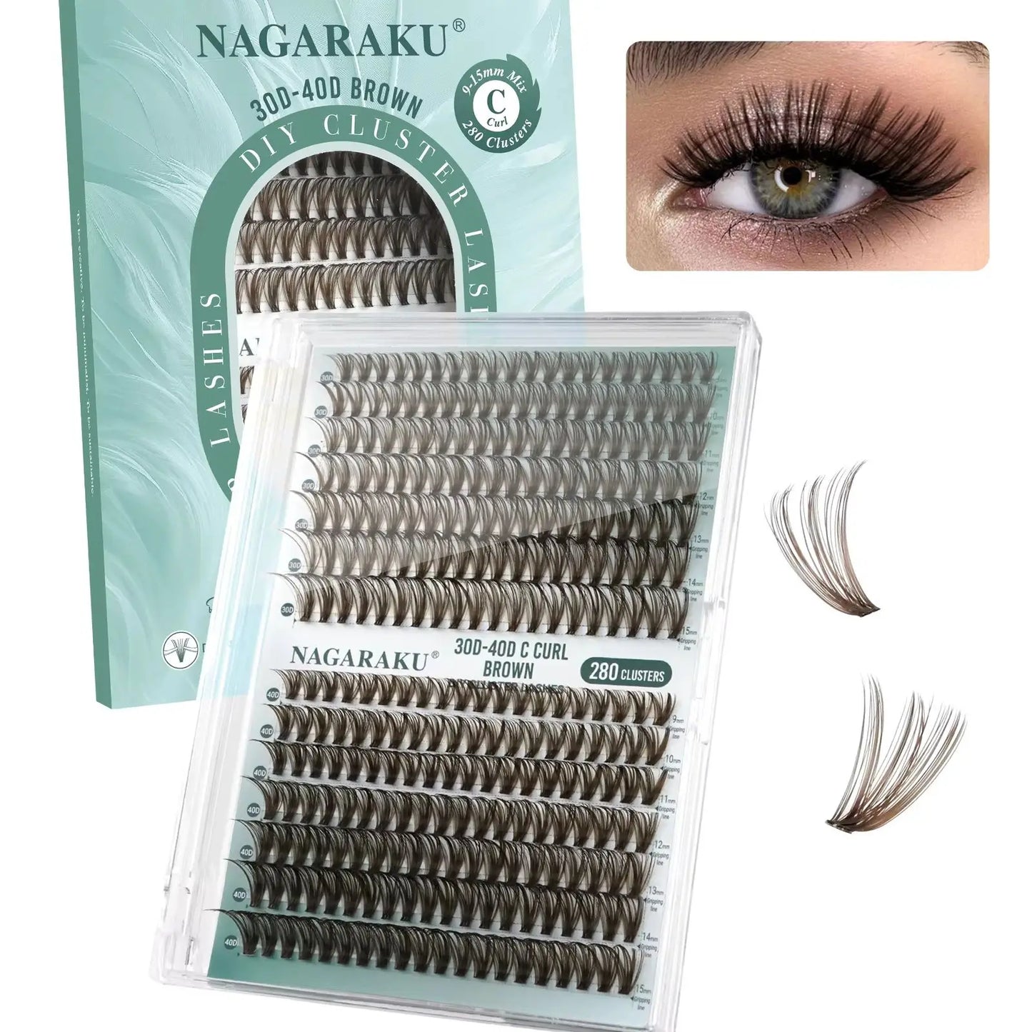False Eyelashes Glue Needed DIY 280 Set Eyelash Extensions D Curl 9-15mm