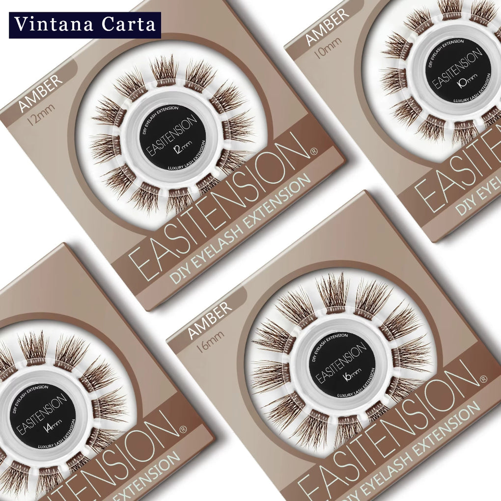 NO Need Glue DIY Brown Clusters Individual Lashes Eyelash Extension