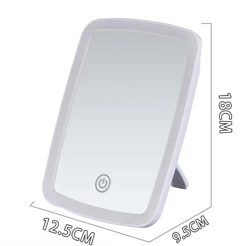 LED Makeup Mirror with Stand Desktop Folding Compact Square Travel