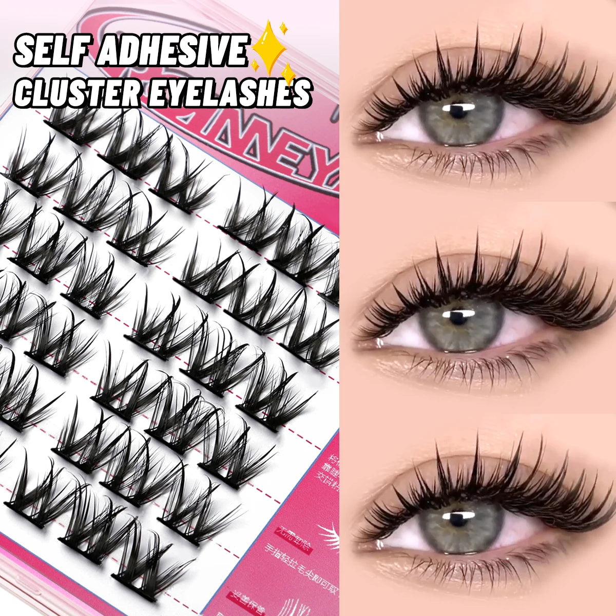 JAPAN Natural Look Volume Lash Cluster Eyelashes Extension