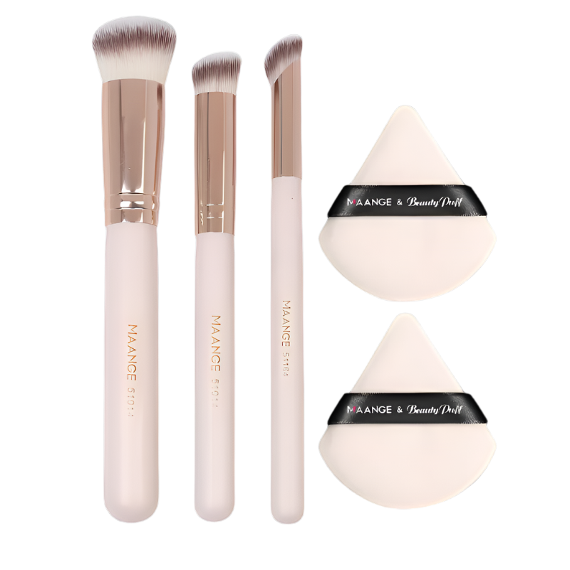 3pcs Makeup Brushes Set+2pcs Dry Air Cushion