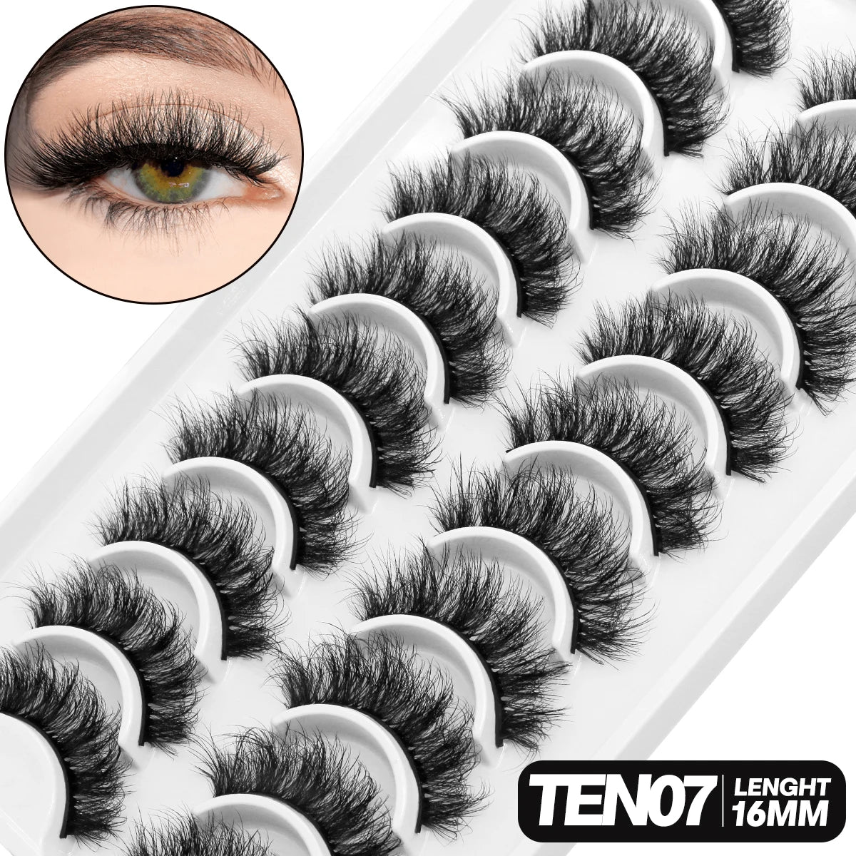 5/10 pairs 3D Mink Lashes Faux Mink Fluffy Lash Soft Full Thick Wispy Eyelash Dramatic False Eyelashes Makeup