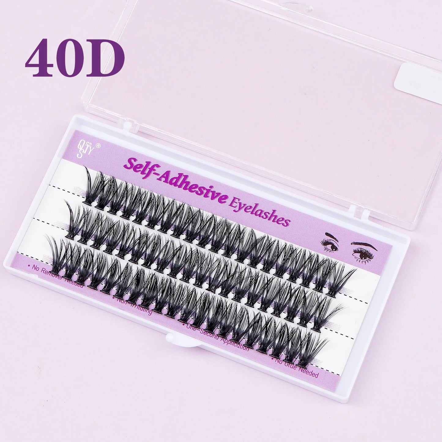 Self Adhesive Eyelashes Extension Kit 60 PCS Self Adhesive Lashes