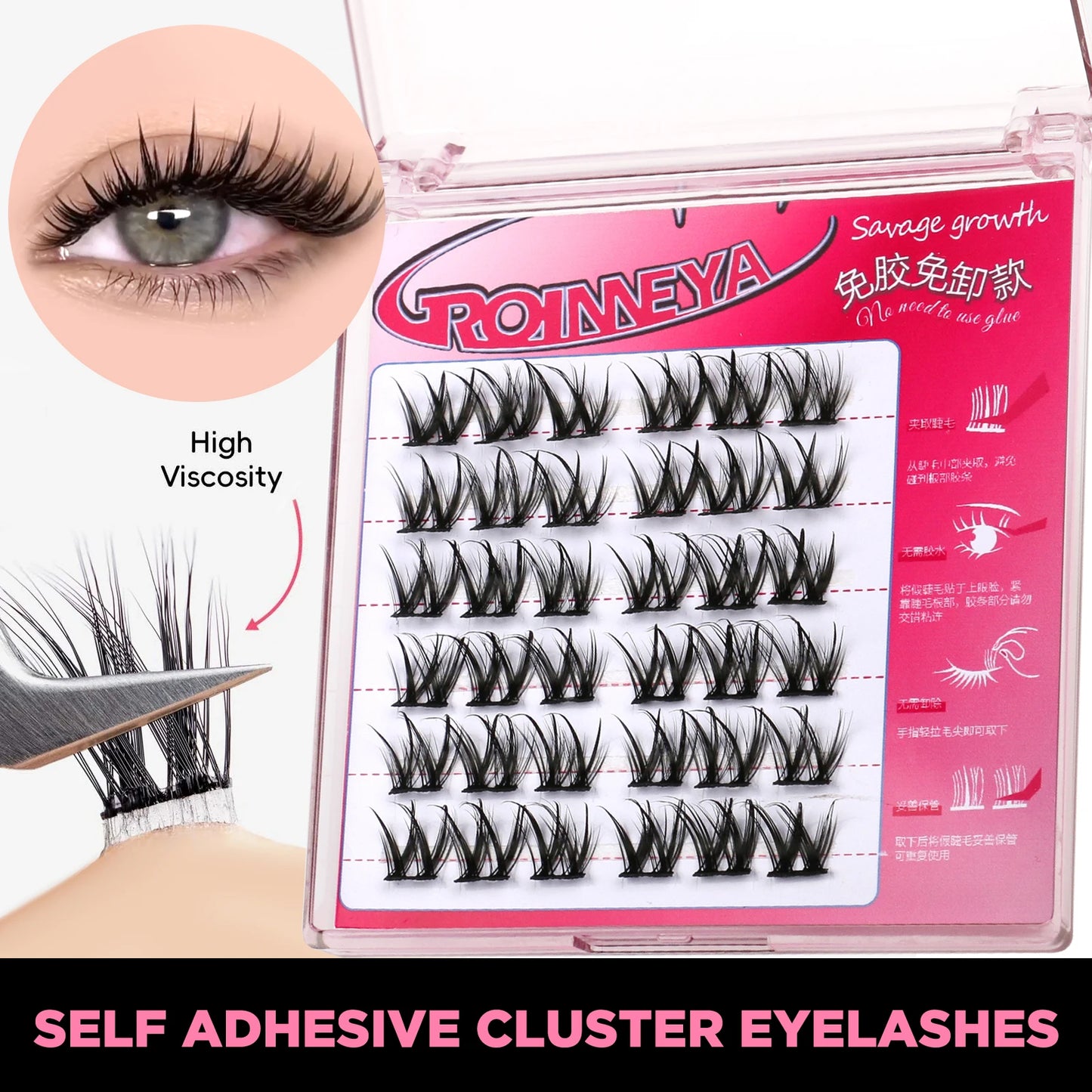 JAPAN Natural Look Volume Lash Cluster Eyelashes Extension