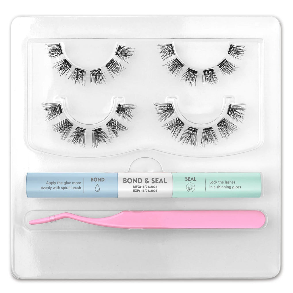DIY Eyelash Extension Individual Lashes with Tweezers Eyelash Glue