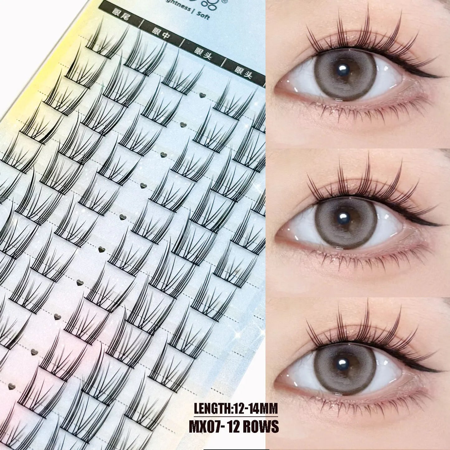 Japan Fox Eye Effect Cluster Lashes