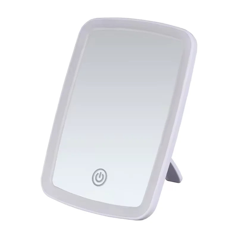 LED Makeup Mirror with Stand Desktop Folding Compact Square Travel