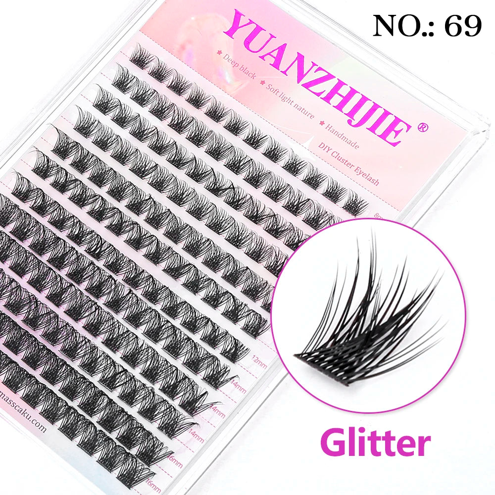 DIY Clusters Eyelash Extension Natural Segmented Eyelashes Bundles