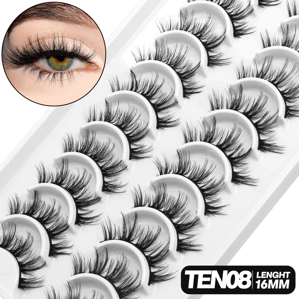 5/10 pairs 3D Mink Lashes Faux Mink Fluffy Lash Soft Full Thick Wispy Eyelash Dramatic False Eyelashes Makeup