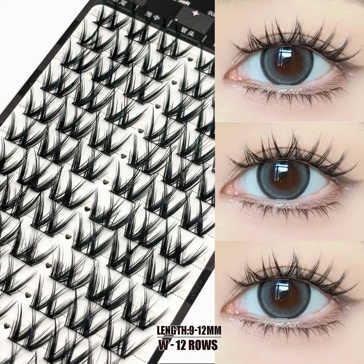 Japan Fox Eye Effect Cluster Lashes