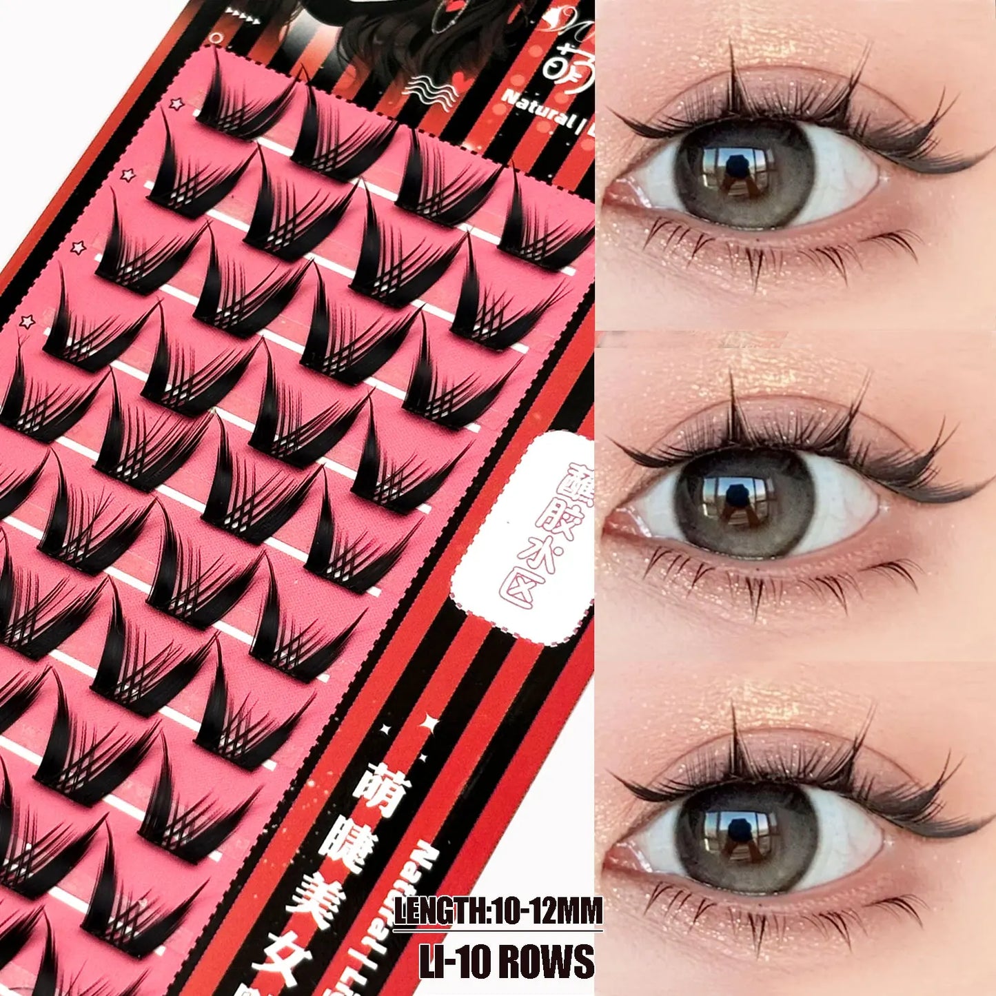 Japan Fox Eye Effect Cluster Lashes