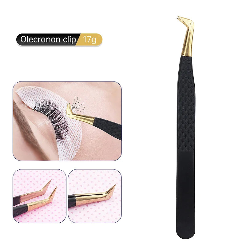 1Pc Anti-static Stainless Steel Eyelashes Tweezers Lashes Extension