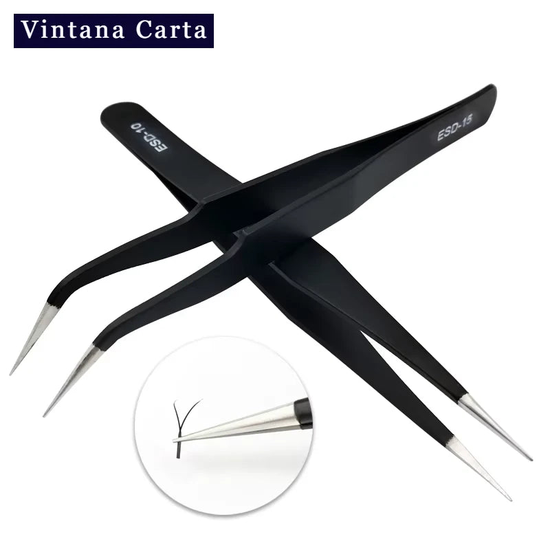 1PC Lashes Tools Tweezers With Fiber Tips for Volume False Eyelash Extensions