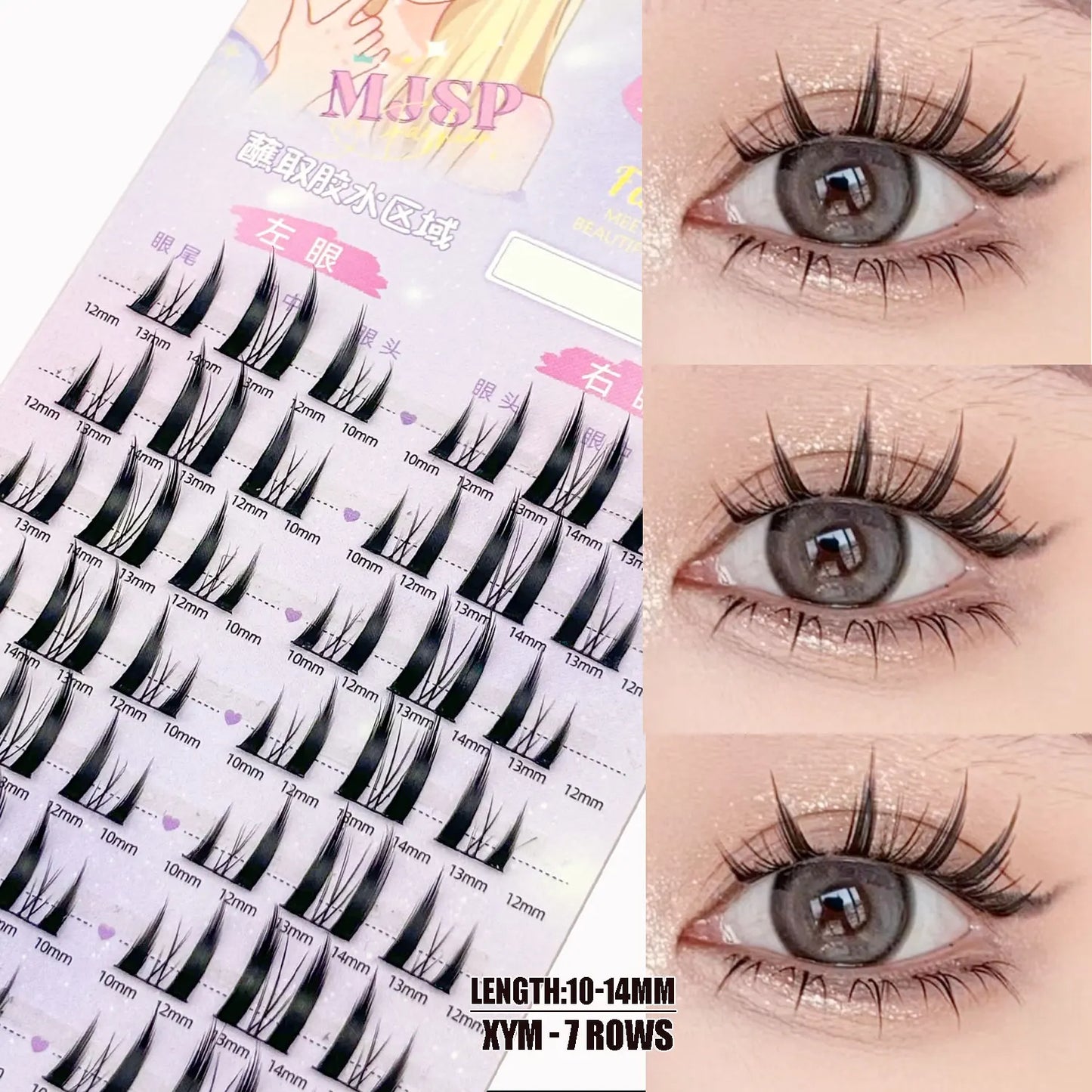 Japan Fox Eye Effect Cluster Lashes