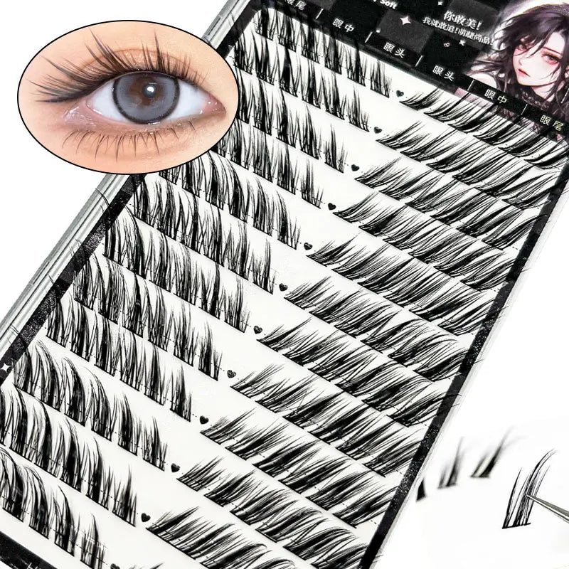 Japan Fox Eye Effect Cluster Lashes