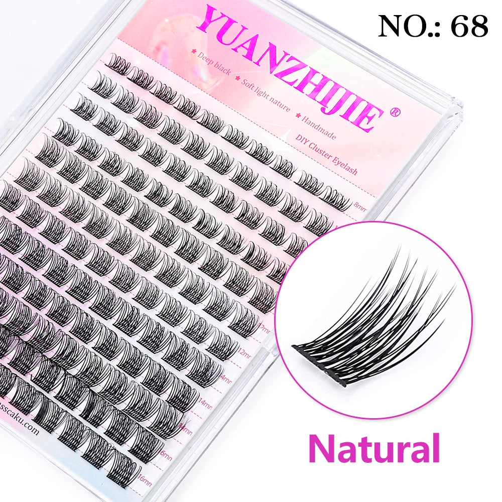 DIY Clusters Eyelash Extension Natural Segmented Eyelashes Bundles