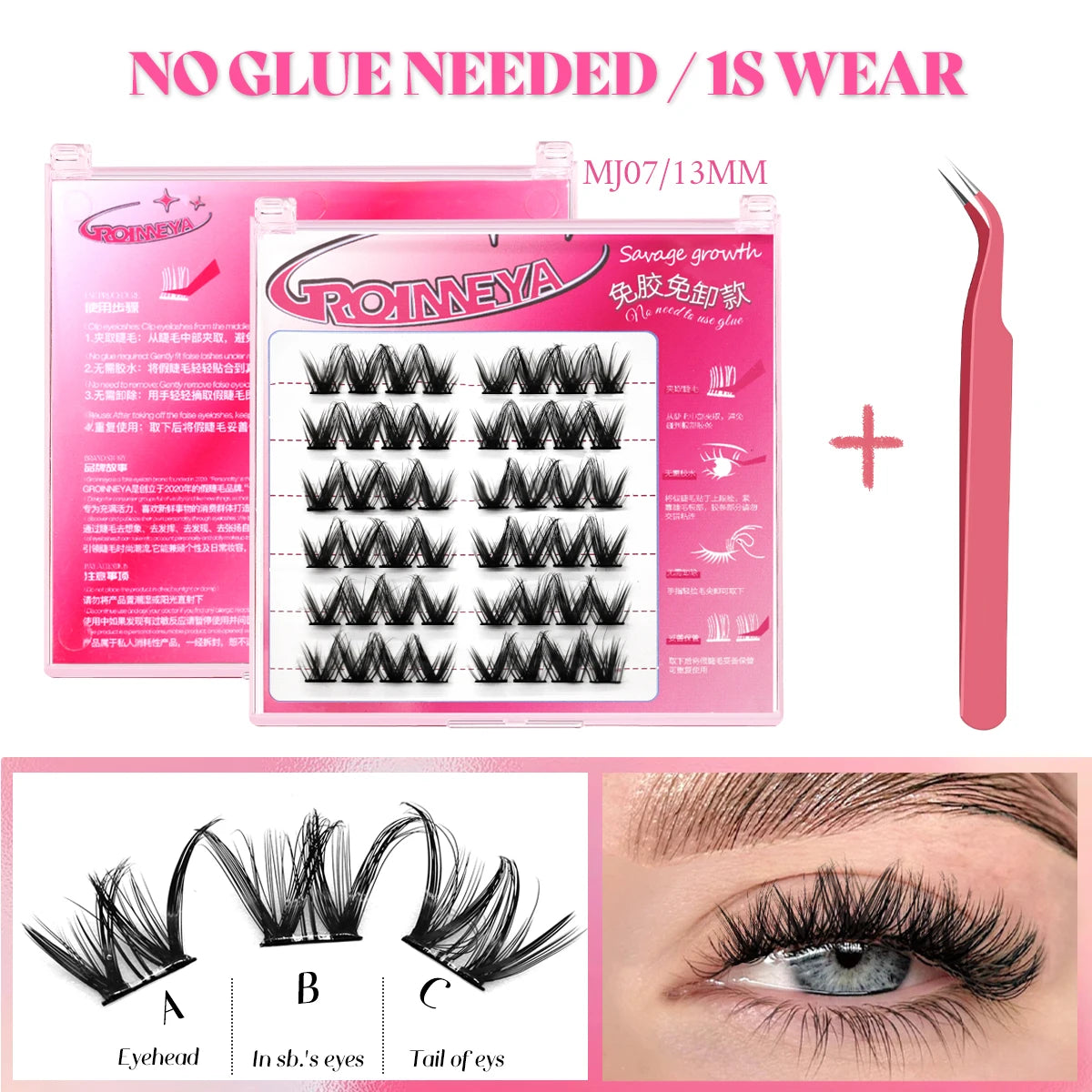 JAPAN Natural Look Volume Lash Cluster Eyelashes Extension