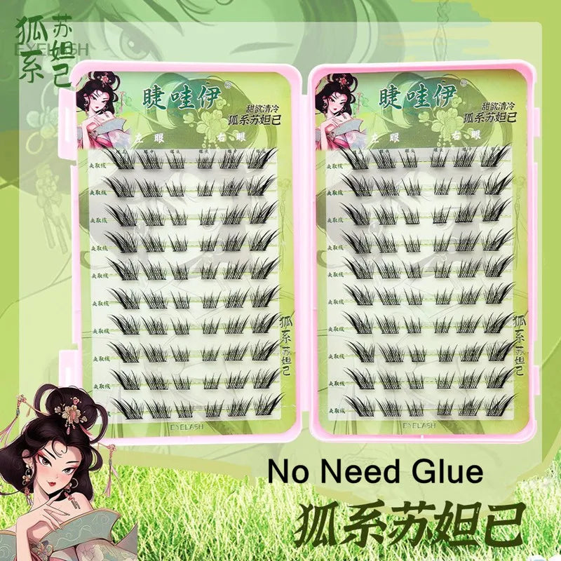 Self-adhesive Glue-free False Eyelashes Reusable Fluffy Fox Eye Effect