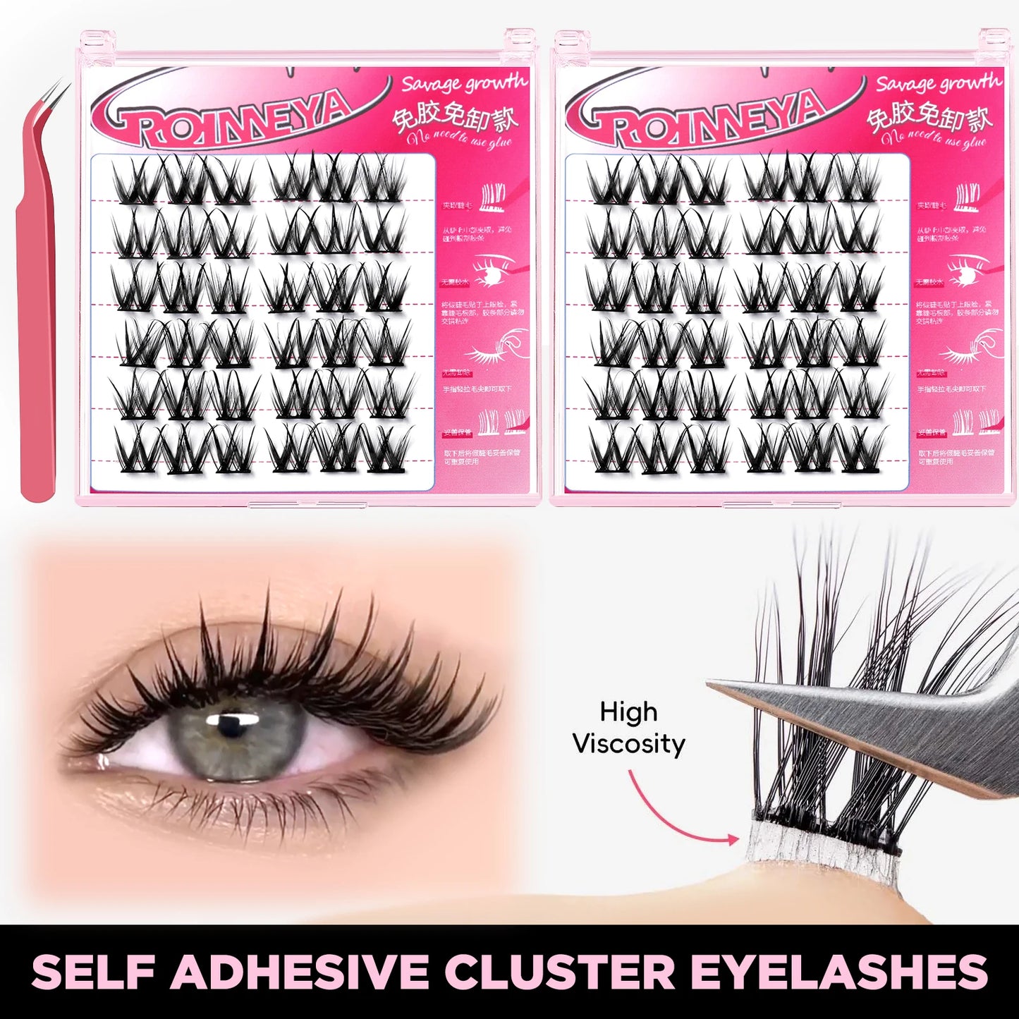 JAPAN Natural Look Volume Lash Cluster Eyelashes Extension