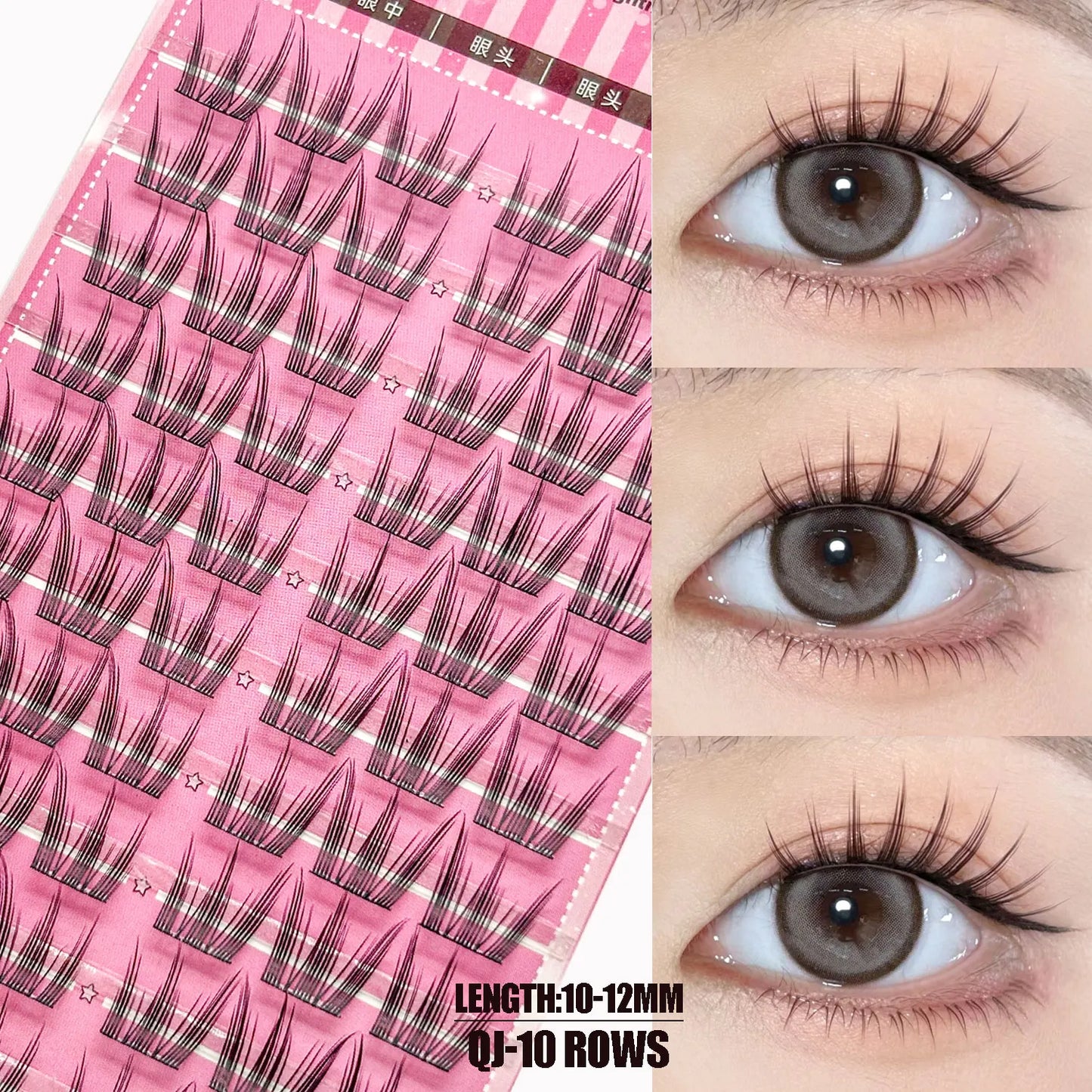 Japan Fox Eye Effect Cluster Lashes