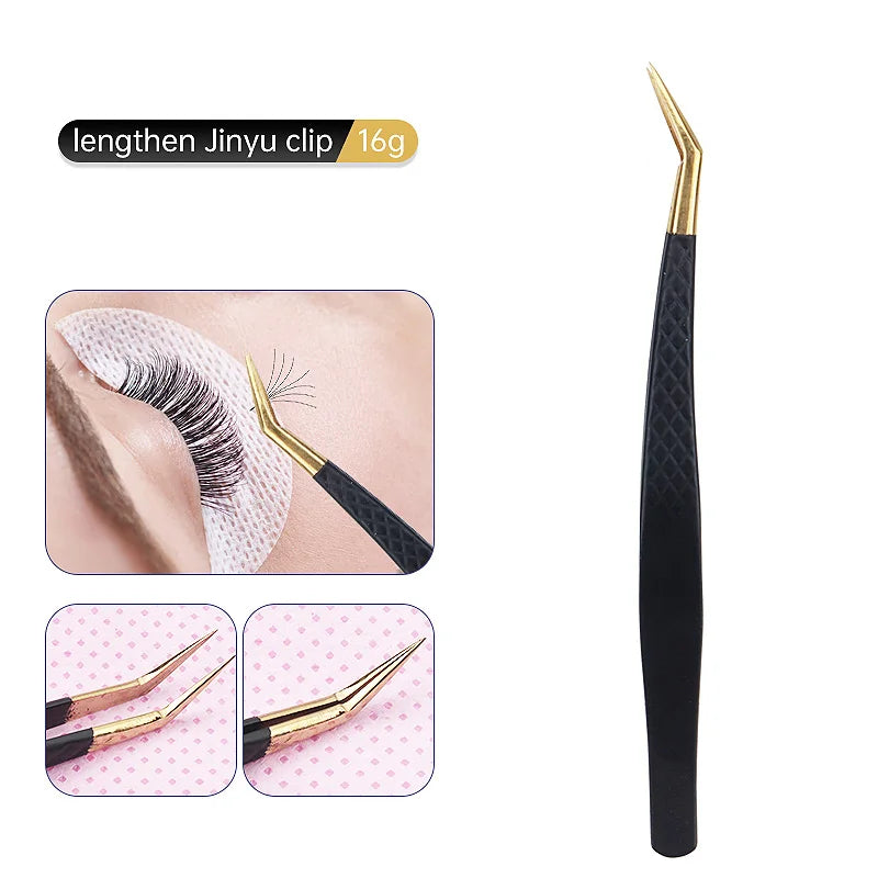 1Pc Anti-static Stainless Steel Eyelashes Tweezers Lashes Extension