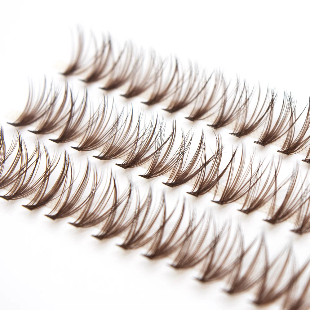 Brown individual cluster eyelashes
