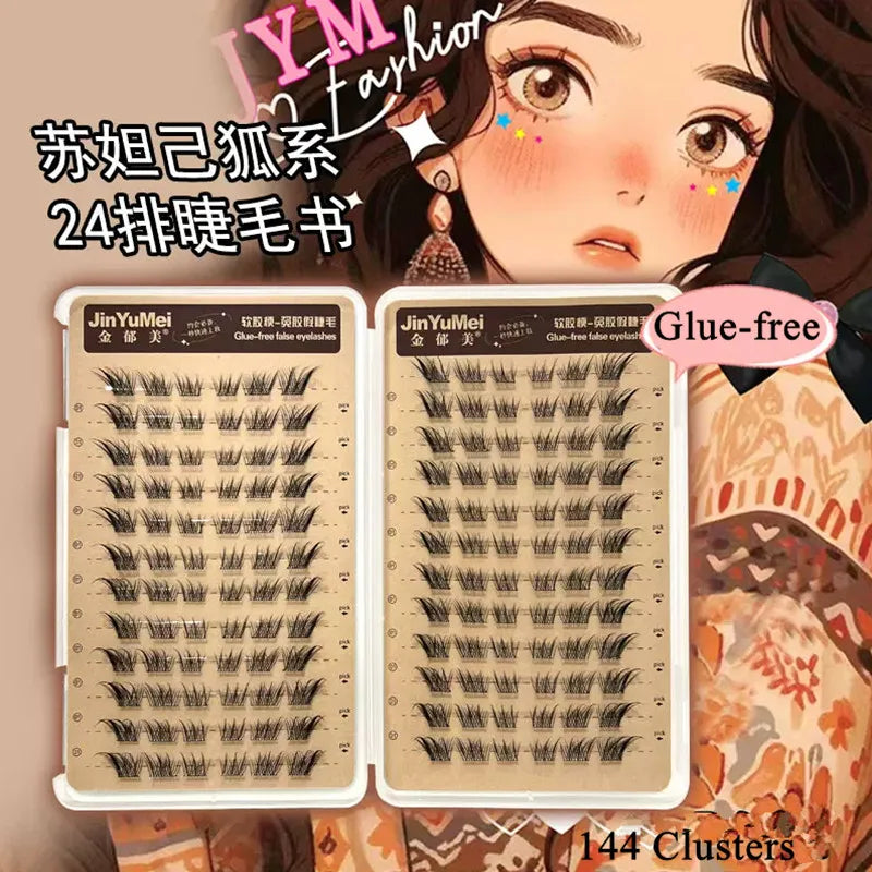 Self-adhesive Glue-free False Eyelashes Reusable Fluffy Fox Eye Effect