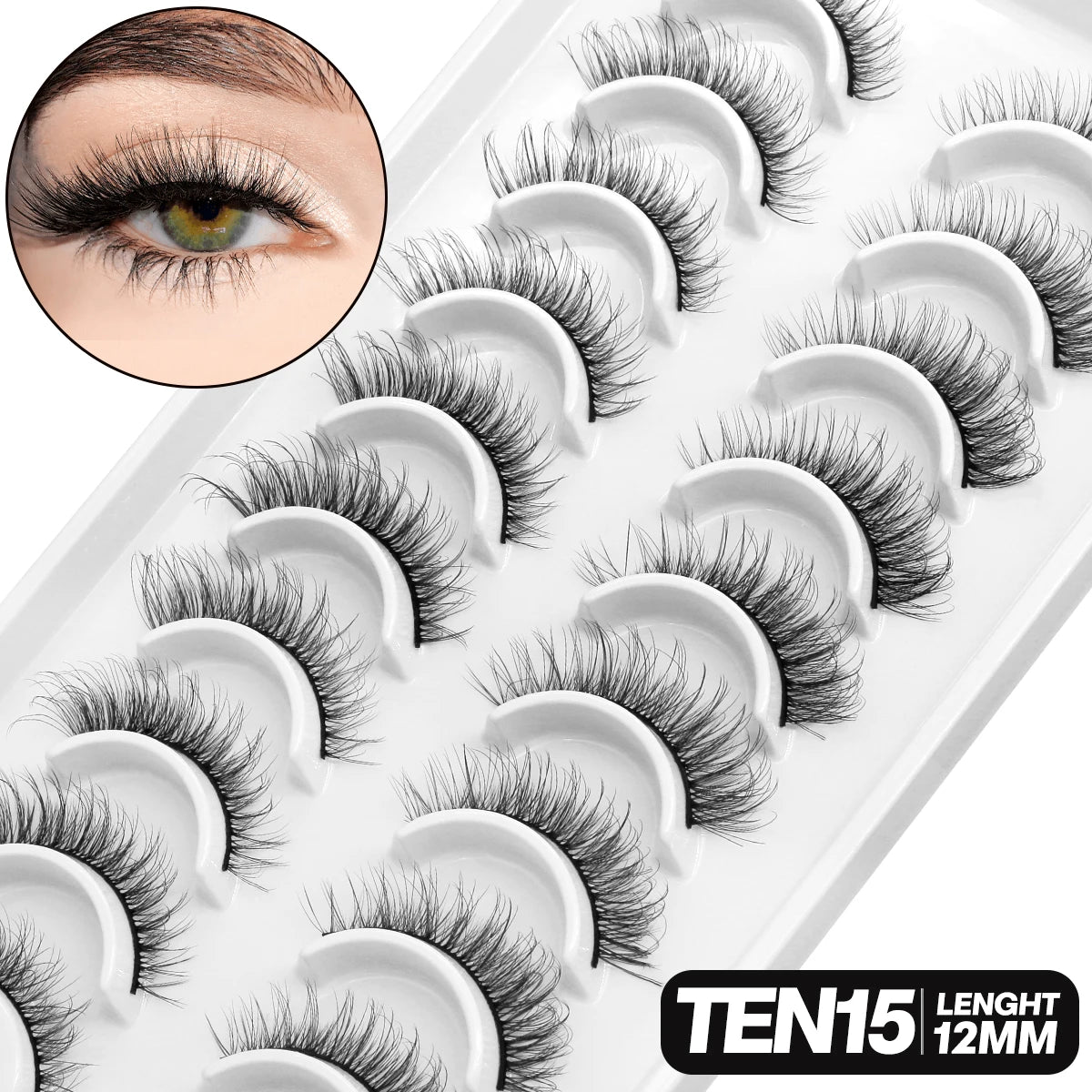 5/10 pairs 3D Mink Lashes Faux Mink Fluffy Lash Soft Full Thick Wispy Eyelash Dramatic False Eyelashes Makeup