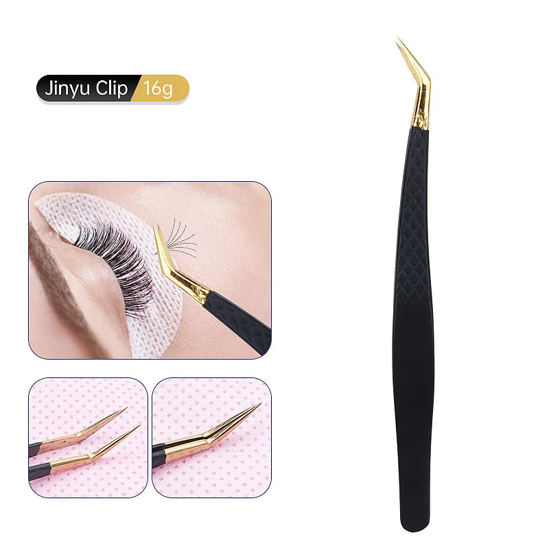 1Pc Anti-static Stainless Steel Eyelashes Tweezers Lashes Extension