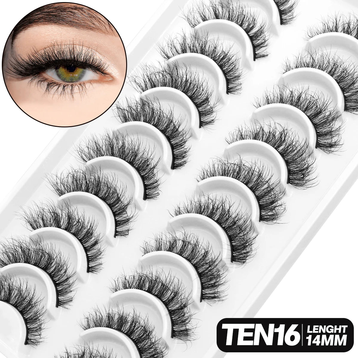 5/10 pairs 3D Mink Lashes Faux Mink Fluffy Lash Soft Full Thick Wispy Eyelash Dramatic False Eyelashes Makeup