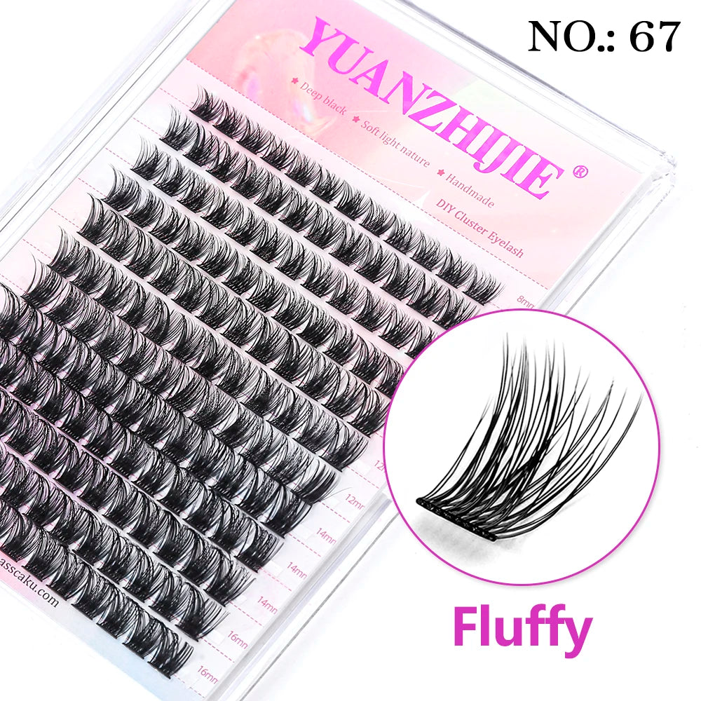 DIY Clusters Eyelash Extension Natural Segmented Eyelashes Bundles