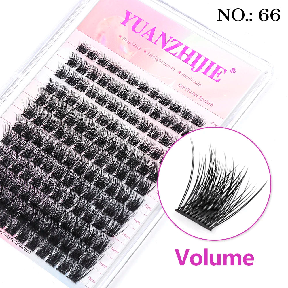 DIY Clusters Eyelash Extension Natural Segmented Eyelashes Bundles