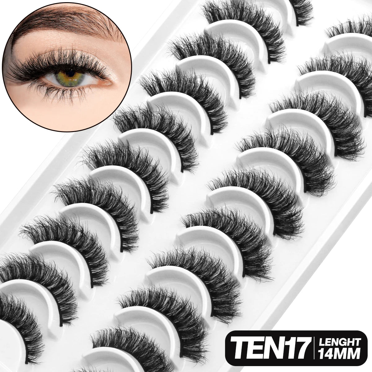 5/10 pairs 3D Mink Lashes Faux Mink Fluffy Lash Soft Full Thick Wispy Eyelash Dramatic False Eyelashes Makeup