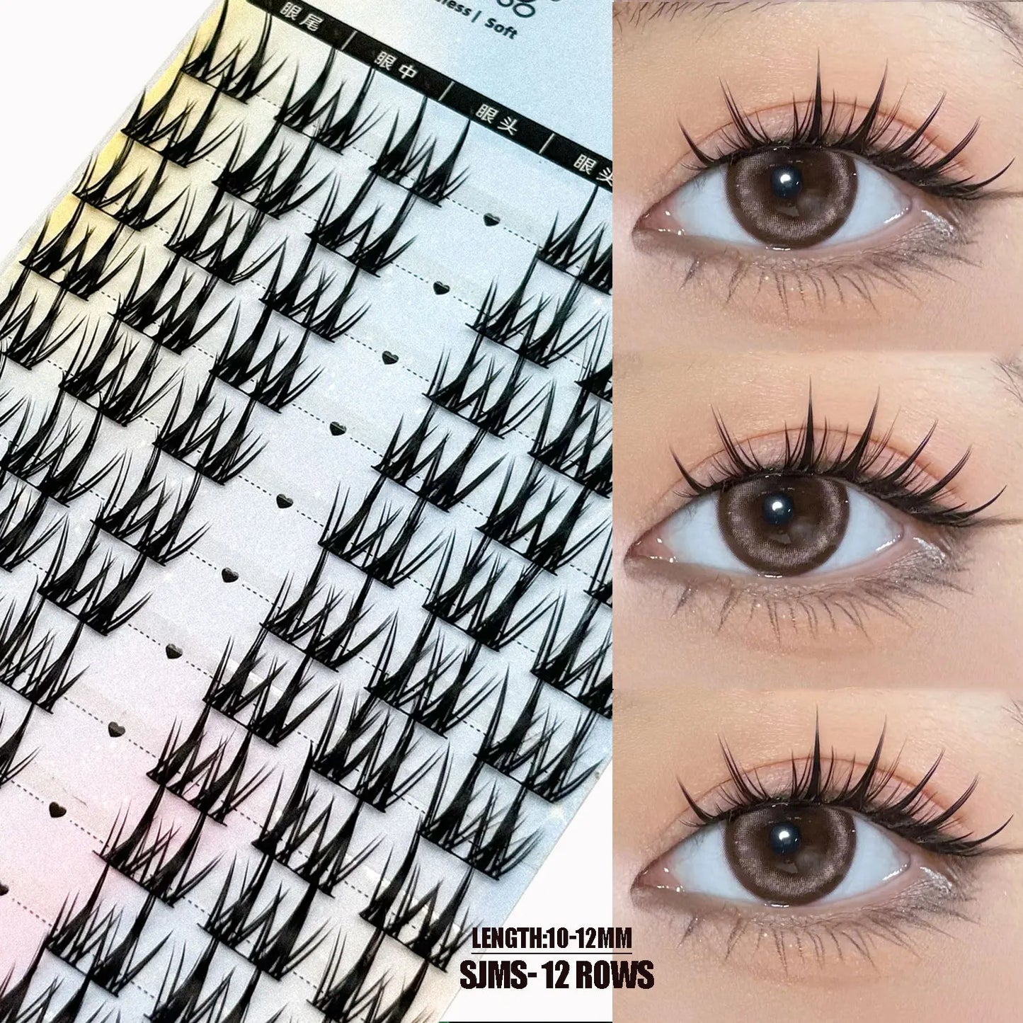 Japan Fox Eye Effect Cluster Lashes