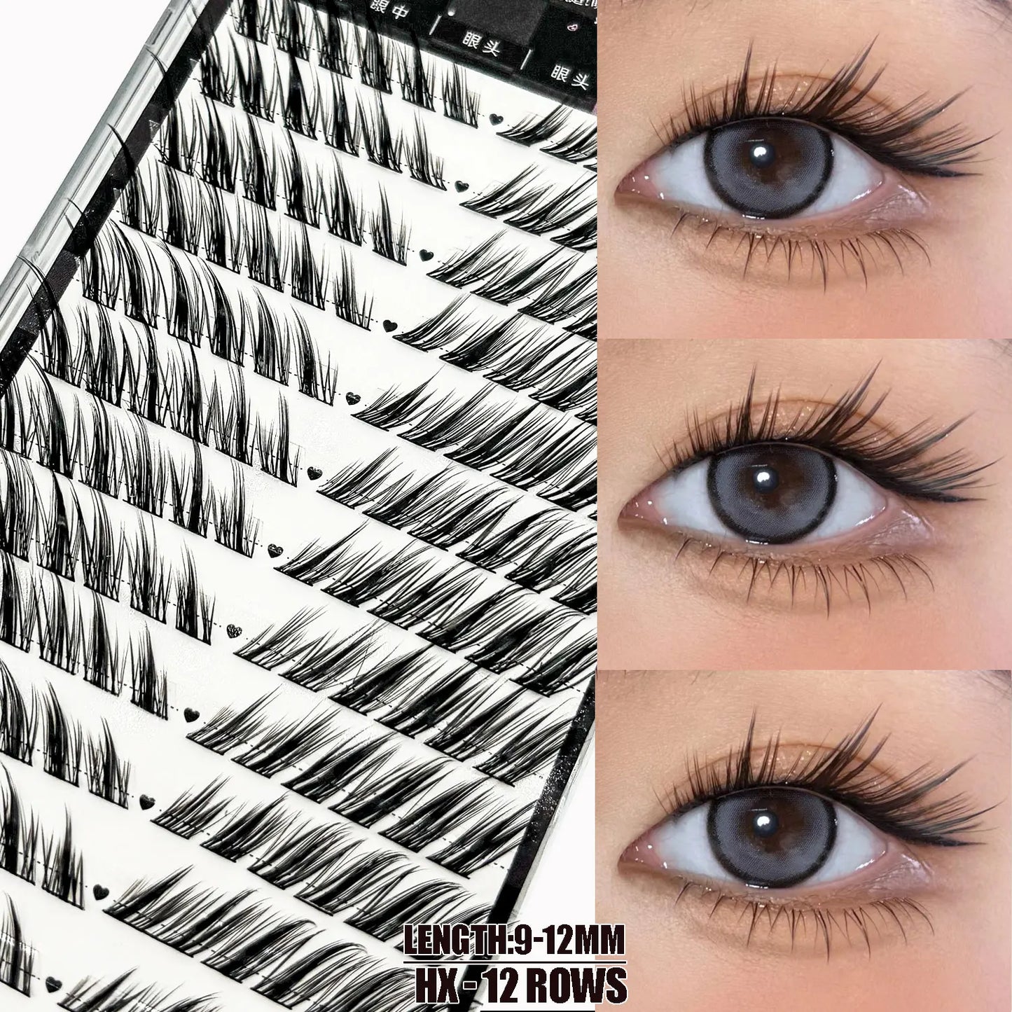 Japan Fox Eye Effect Cluster Lashes