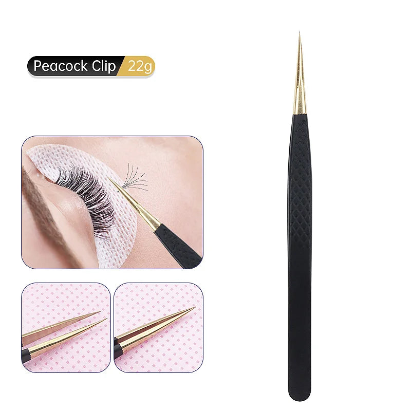 1Pc Anti-static Stainless Steel Eyelashes Tweezers Lashes Extension