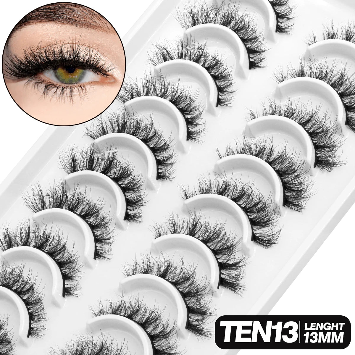 5/10 pairs 3D Mink Lashes Faux Mink Fluffy Lash Soft Full Thick Wispy Eyelash Dramatic False Eyelashes Makeup