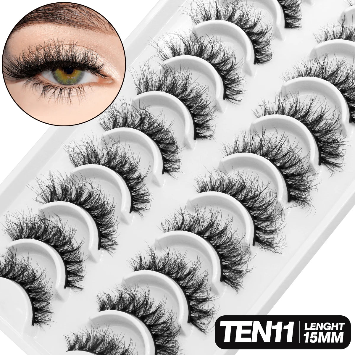 5/10 pairs 3D Mink Lashes Faux Mink Fluffy Lash Soft Full Thick Wispy Eyelash Dramatic False Eyelashes Makeup