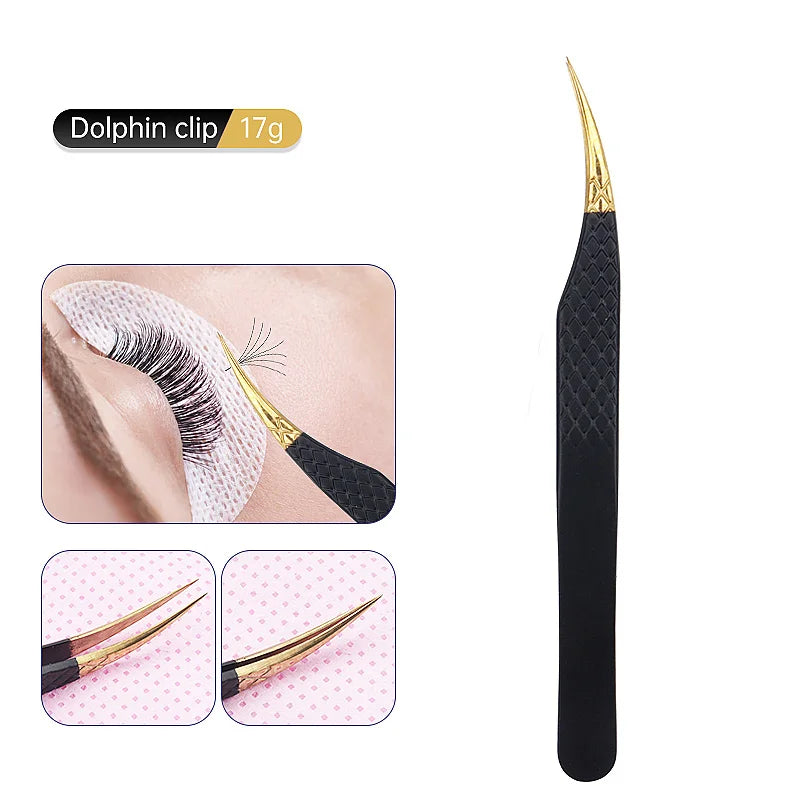 1Pc Anti-static Stainless Steel Eyelashes Tweezers Lashes Extension