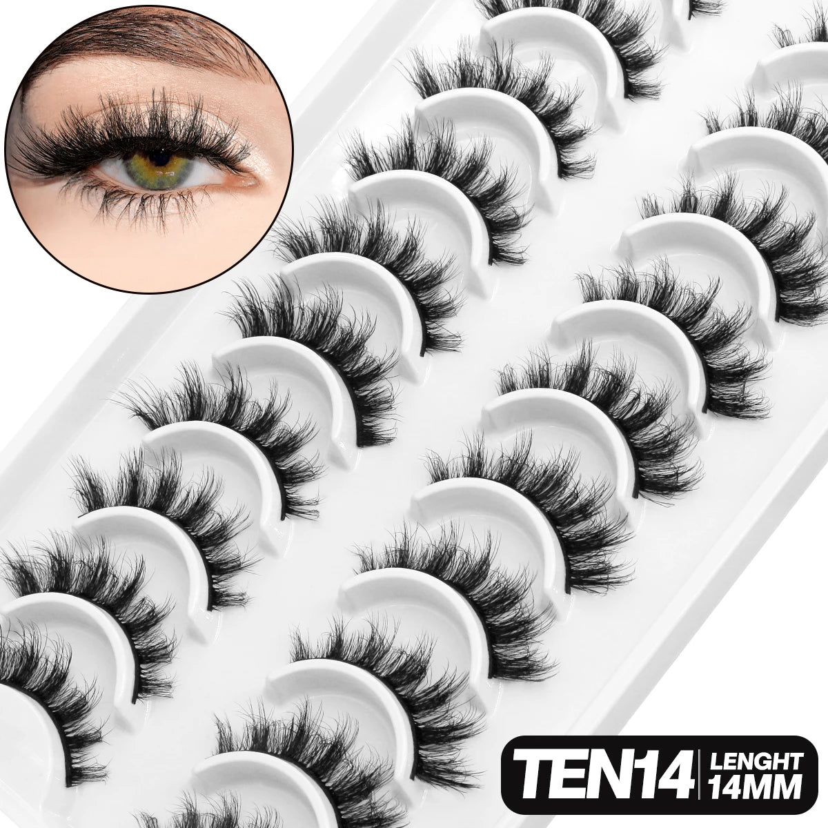 5/10 pairs 3D Mink Lashes Faux Mink Fluffy Lash Soft Full Thick Wispy Eyelash Dramatic False Eyelashes Makeup