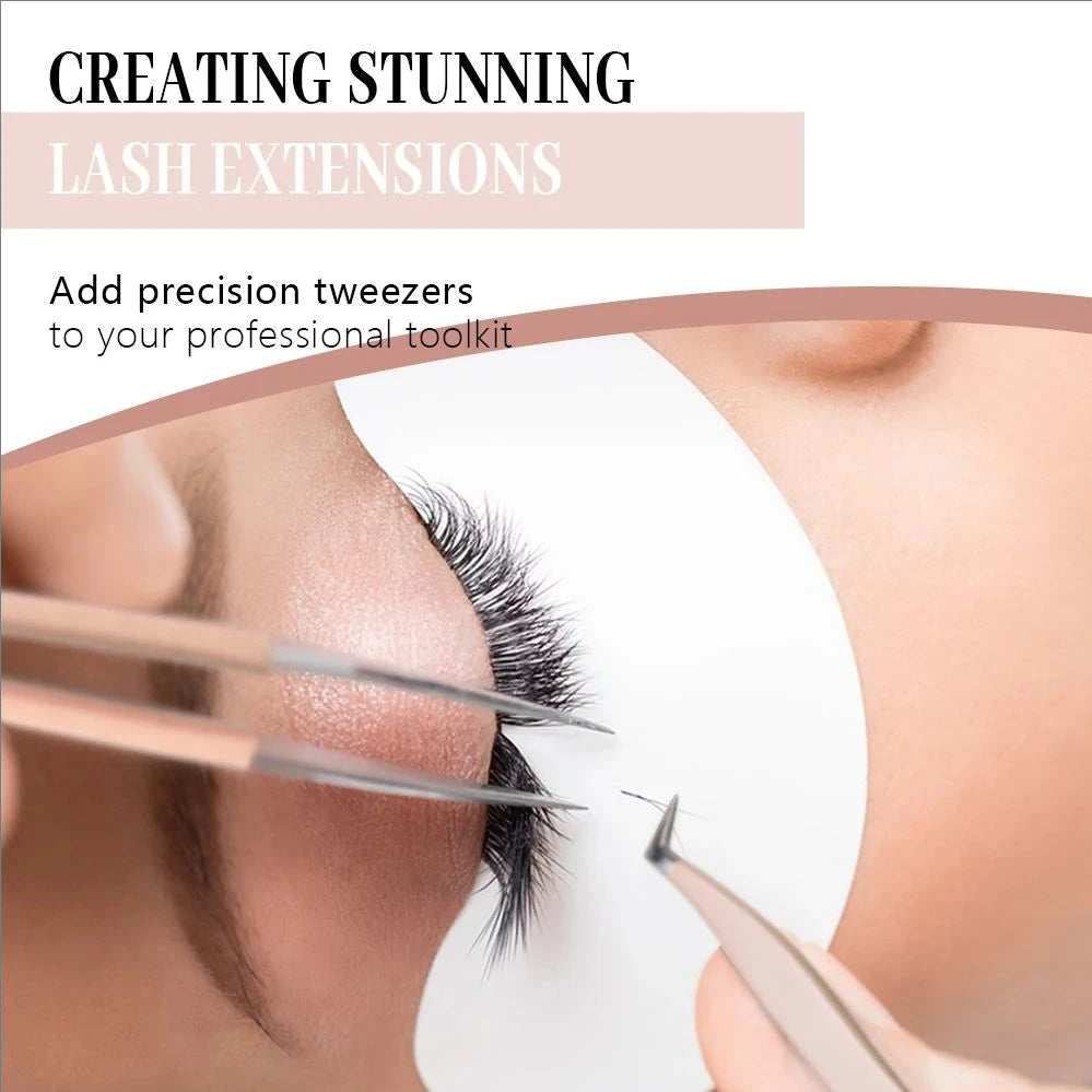 1PC Eyelash Extension Tweezers Stainless Steel 3D Accurate Clip Eyelashes Tweezers