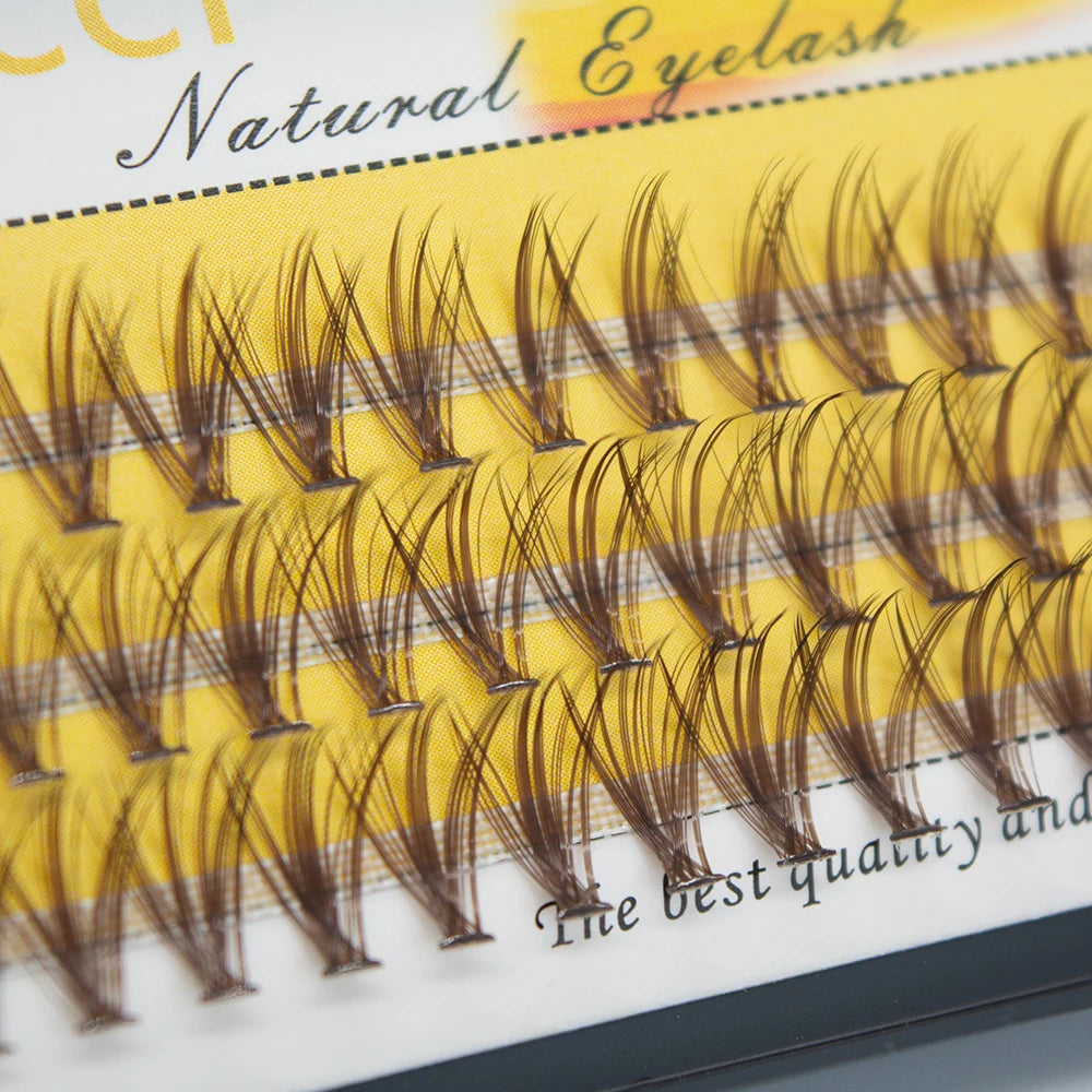 Brown individual cluster eyelashes