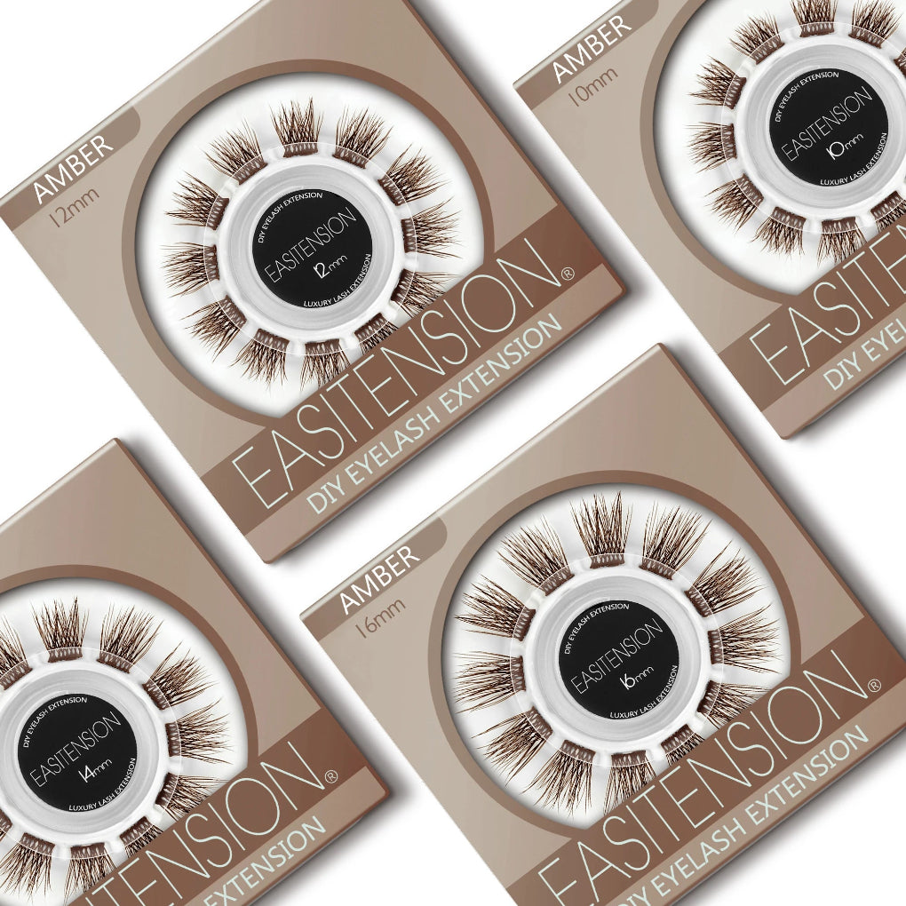 Individual Cluster adhesive eyelashes in a box