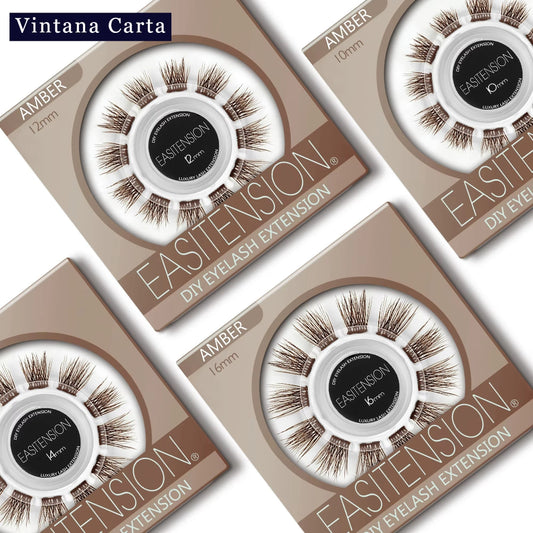 NO Need Glue DIY Brown Clusters Individual Lashes Eyelash Extension