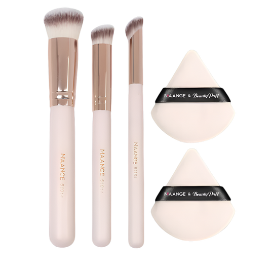 3pcs Makeup Brushes Set+2pcs Dry Air Cushion