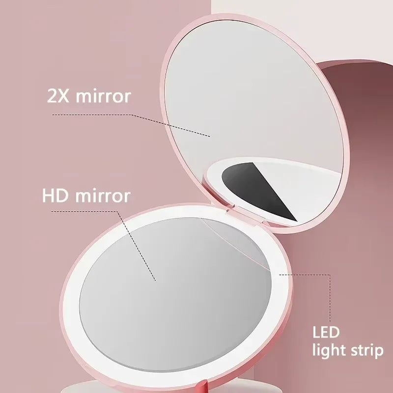 Magnifying Mini LED Luminous HD Makeup Mirror