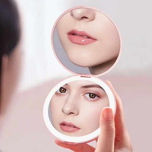 Magnifying Mini LED Luminous HD Makeup Mirror